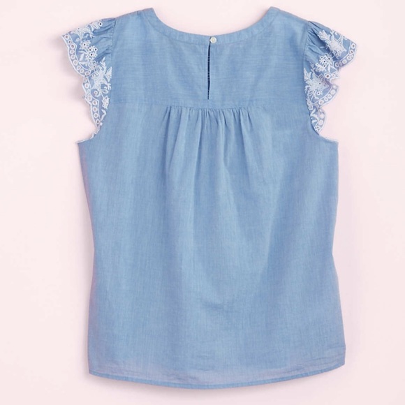 Embroidered Ruffle Sleeve Top - Picture 3 of 3